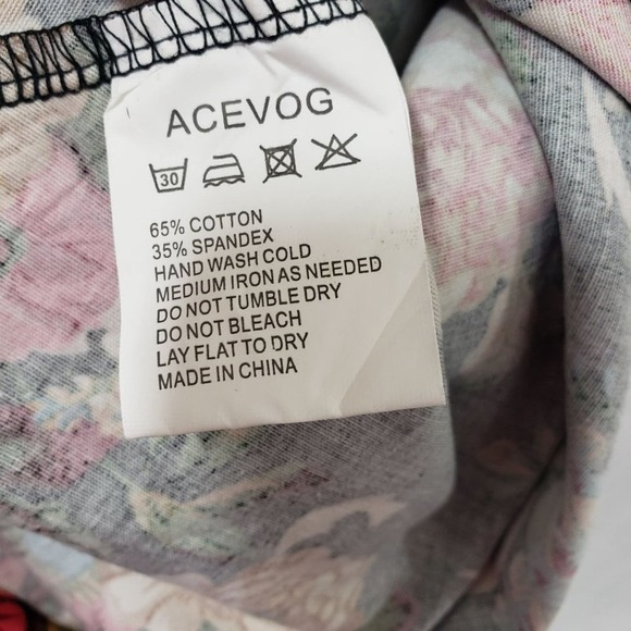 ACEVOG Floral print Pinup rock a billy Style Dress woman's size small - Picture 6 of 8